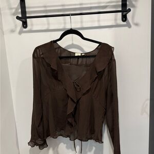 Wilfred Aritzia Tie Front Frenchy Blouse